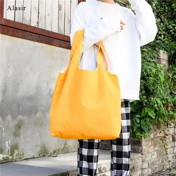 

Alasir Japanese Style Canvas Shoulder Bag Women Minimalist Solid Canvas Women Casual Tote bag Cotton Simple Artsy Shoulder Bag
