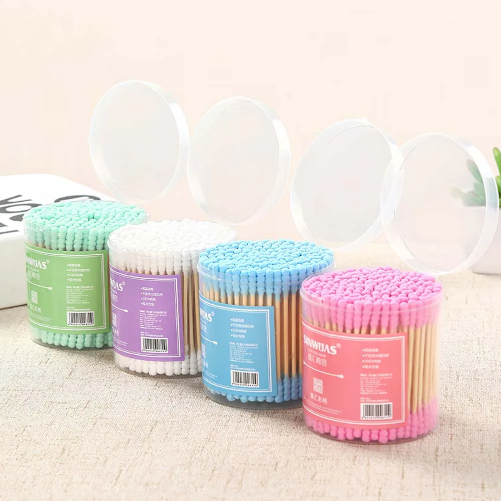 coton tige r utilisable oreille Double Thread Head Disposable Ear Cleaning Cotton Swab Buds Paper Rod 3