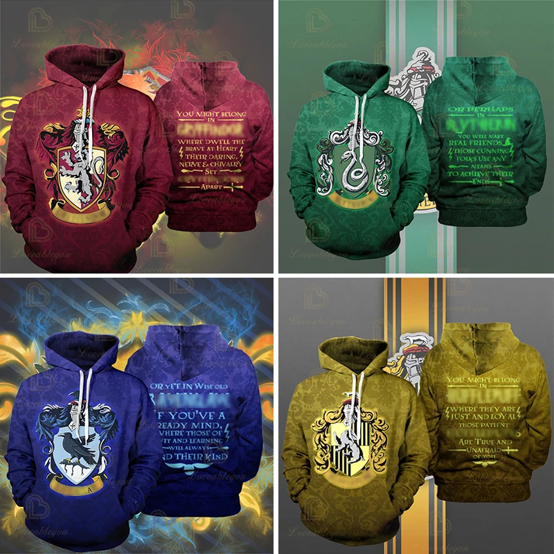 Wizardry-Disfraz de Cosplay para mujer, Sudadera con capucha, chaqueta, trajes escolares, Hufflepuff, Ravenclaw, Slytherin, 2020