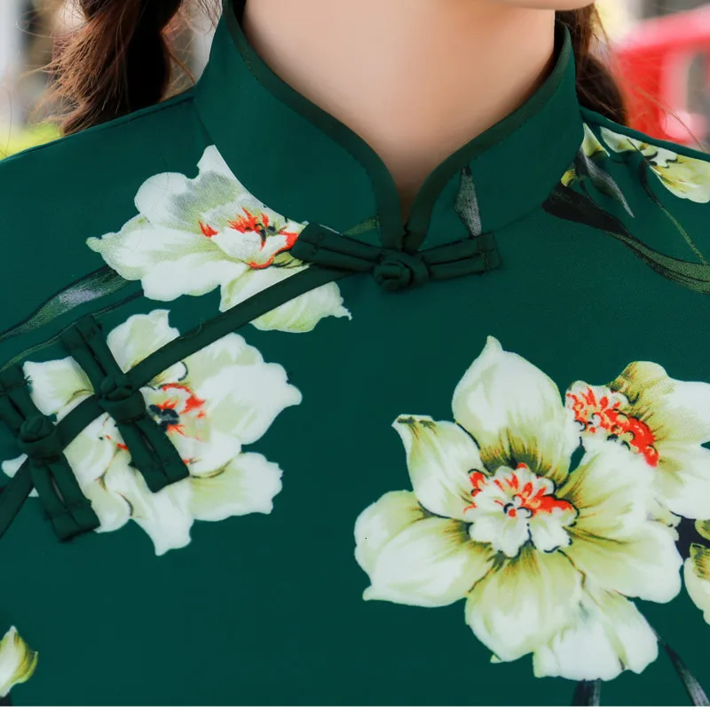 S-4XL китайские красные рубашки, женская блузка в китайском стиле Hanfu винтажные рубашки топы Ципао Шанхай элегантная осенняя одежда guzheng