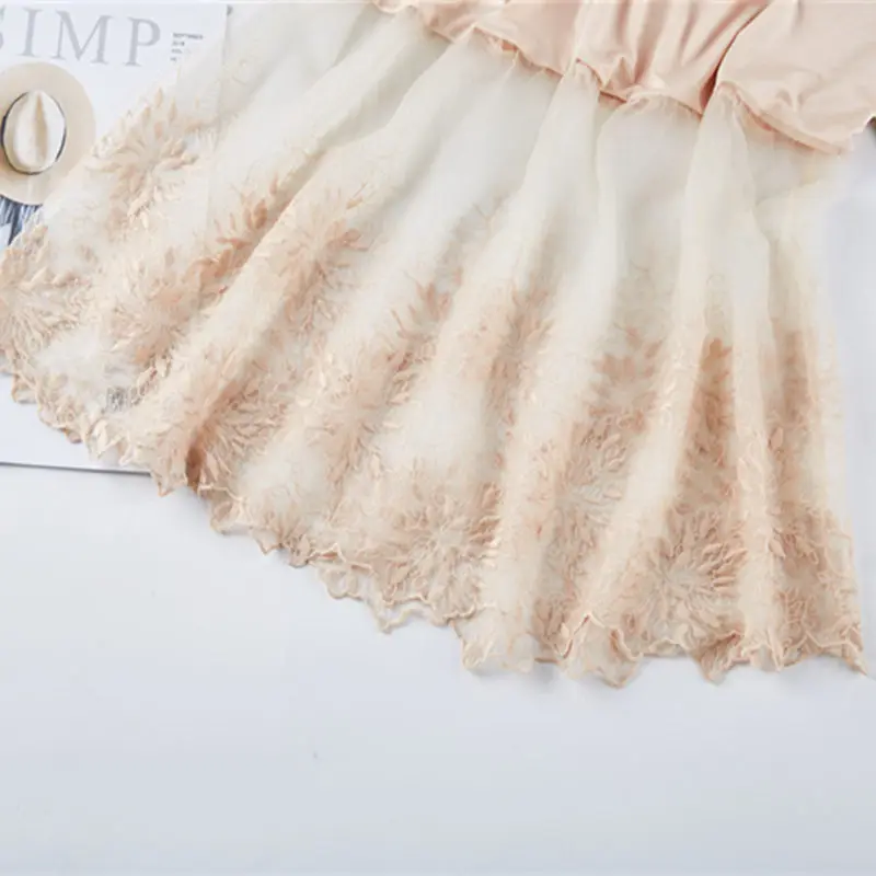 Женская кружевная скользящая юбка-расширитель длиной до колена трапециевидной формы с полускользящей юбкой ZJM9261