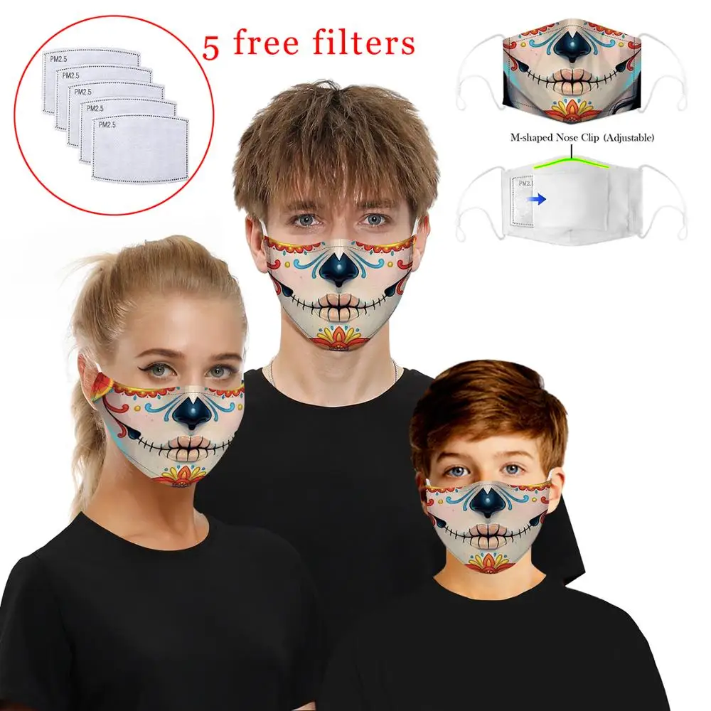 

Teeth mouth pattern mask breathable mask reusable anti-pollution mask windproof mask
