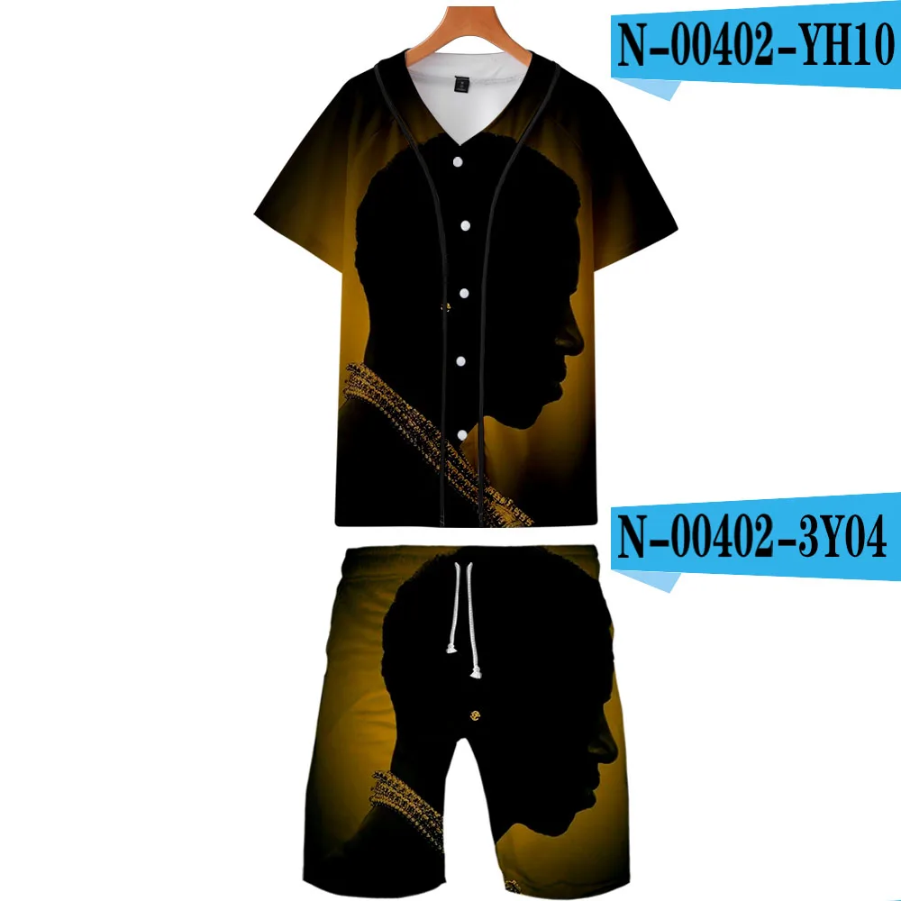 Mane Radric two piece set jackets and shorts Kpop Fashion new cool print Mane Radric baseball jacket set for men streetwear - Цвет: E