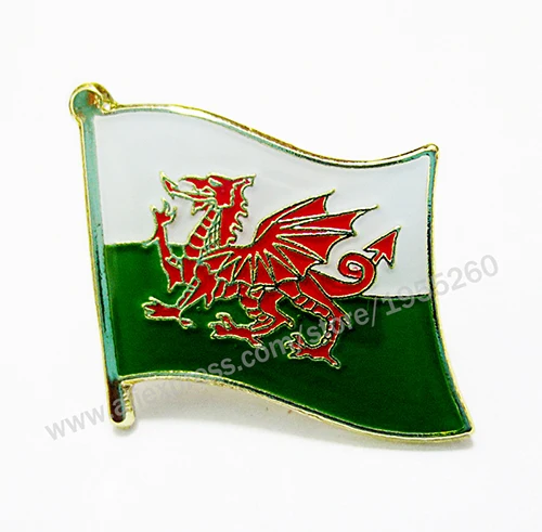 190 Welsh Национальный флаг, Металлический Нагрудный значок, значок флага, значок по всему миру, Великобритания, Вьетнам, вельш, София, ОАЭ, вануат - Цвет: 190 Welsh
