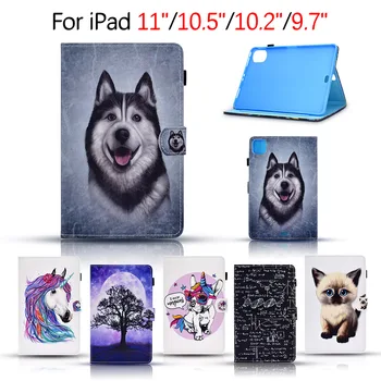 

Cartoon Hudders Pattern Case For iPad Pro 11 2020 2018 Case Cute White Horse Protection Cover For iPad 10.2 10.5 9.7 Cover