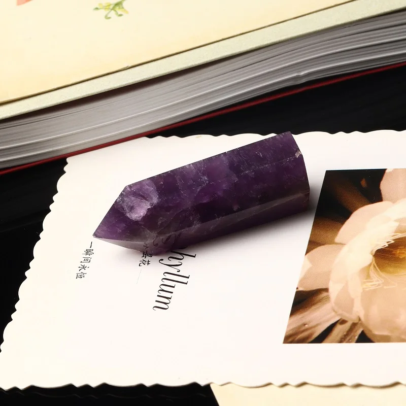 1 шт. натуральный кристалл фантазия Аметист Кристалл точка гексагональные