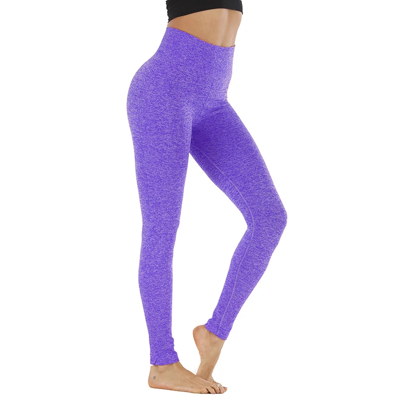 Новинка, женские высокие эластичные леггинсы для фитнеса, штаны для отдыха, облегающие, для бега, спортивная одежда, спортивные штаны, брюки, одежда, сексуальные леггинсы - Цвет: 9134AB Purple