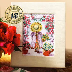 

MT Cross stitch kit crazy150-6 cartoon [beautiful back] flower picking girl in children's room