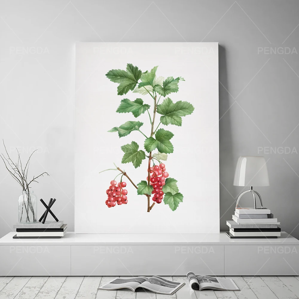 Canvas HD Prints Purple Grape Poster Wall Art Minimalist Home Decor Botany Painting Foliage Modular Pictures Frame Living Room | Дом и сад