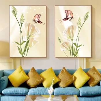 

60*84cm Butterfly Flowers Diamond Painting Cross Stitch DIY Partial Drill Diamond Embroidery for Rookie Hanging Decor No Frame