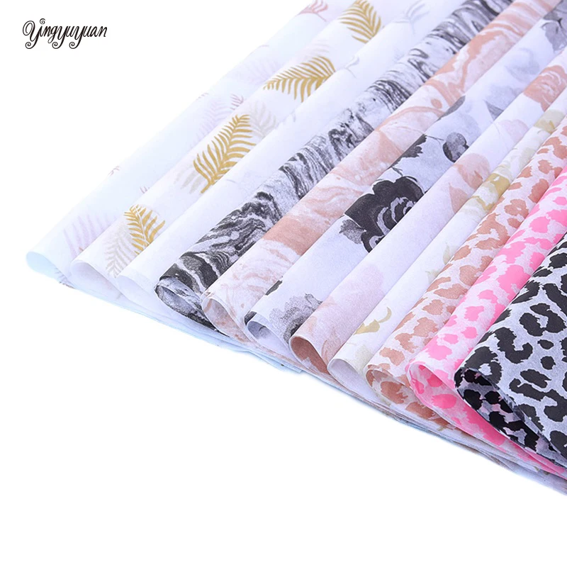 Leopard/Marble/Rose Flower Wrapping Tissue Paper Material 20 Sheets Shoes Gift Packing Craft Paper DIY Bouquet Supplies 50*70cm