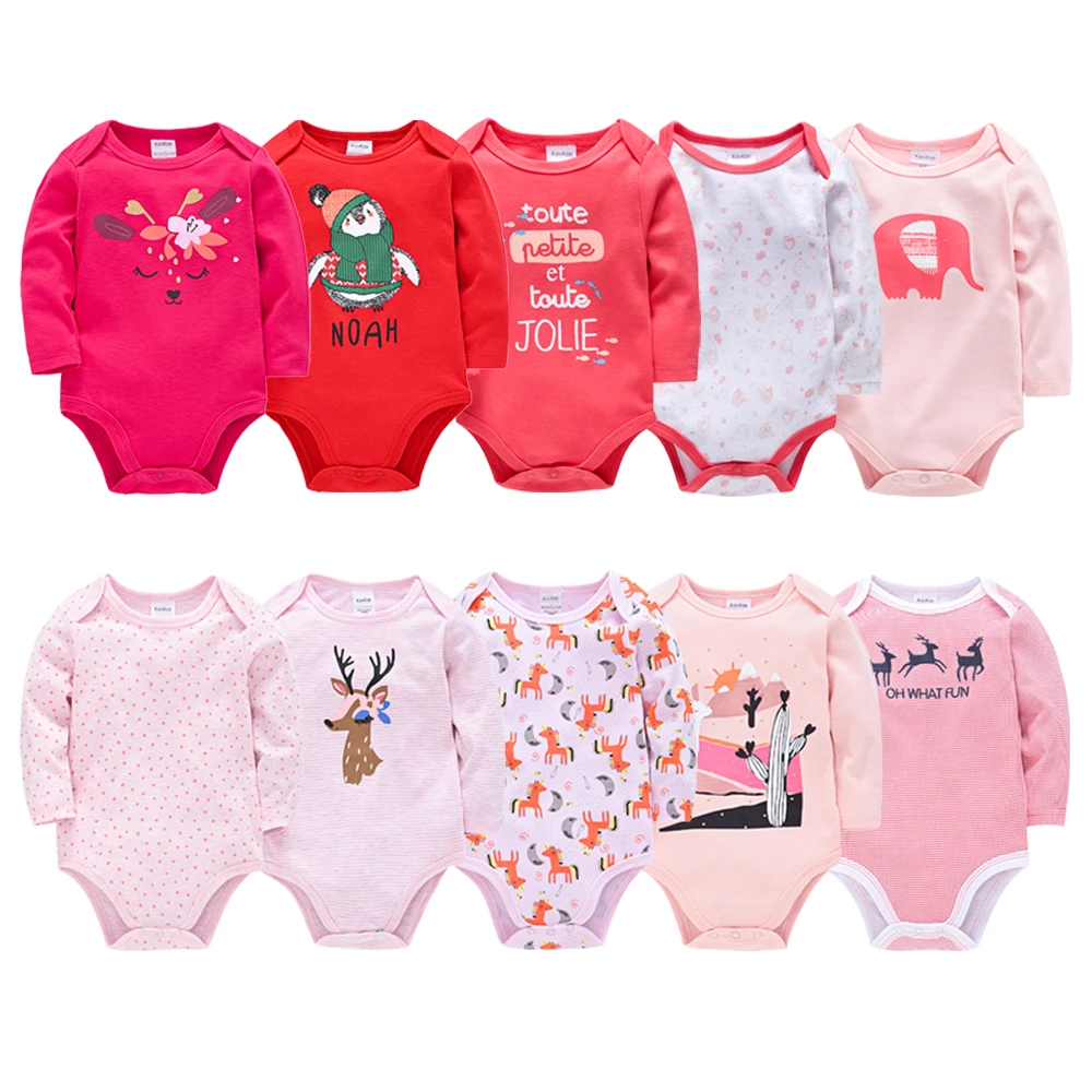 Long Sleeve Bodysuit Baby Girl Clothing 5PCS 3PCS Knitted Cotton New Born Baby Boy Bodysuits Ropa bebe Newborn Clothes Body bebe best Baby Clothing Set