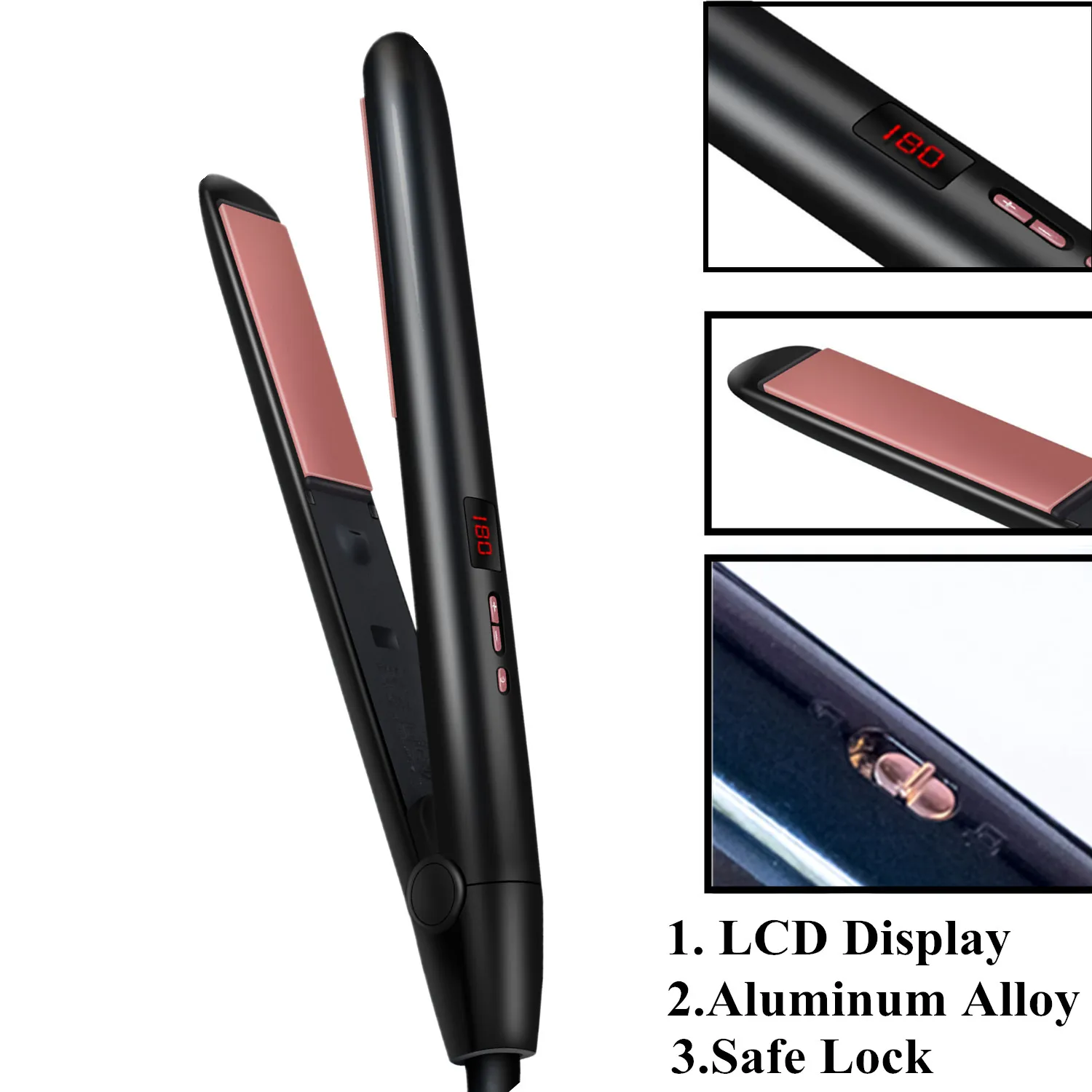 

Выпрямитель для волос, Электрический утюжок 2 в 1 с быстрым нагревом, керамический, 1 дюйм