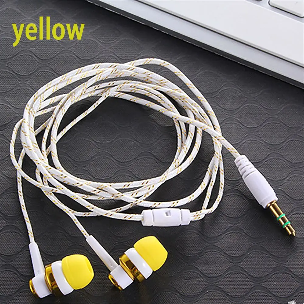 1Pc 3.5mm High Quality Wired Earphone Stereo In-Ear Nylon Weave Cable Earphone Headset With Mic For Laptop Smartphone Gifts 5