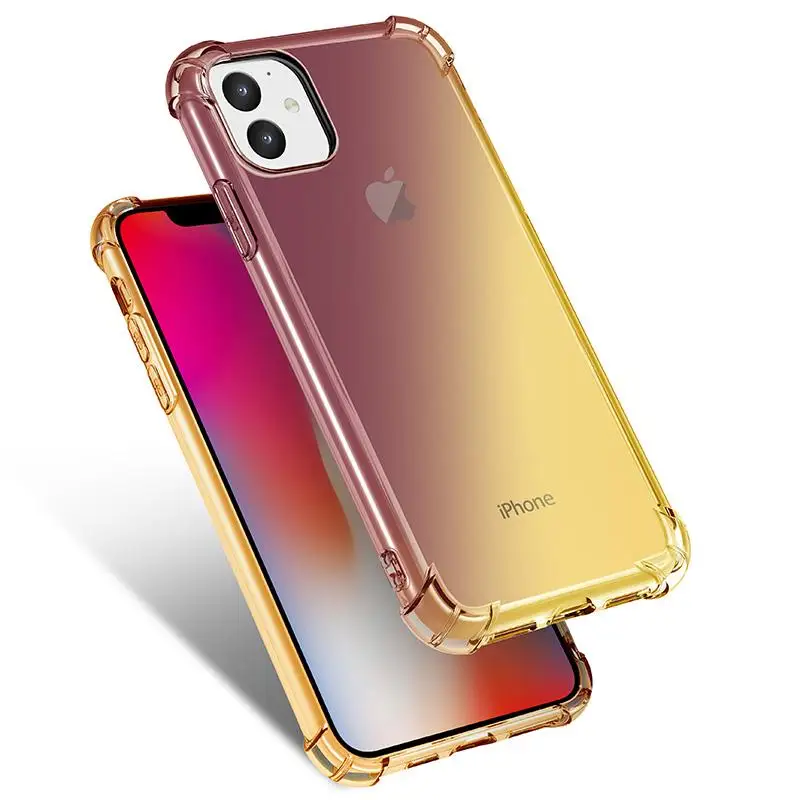 Подходит для iphone 11 градиентный цвет мобильный телефон оболочки четыре угла анти-падение ультра-тонкий защитный чехол - Цвет: 4