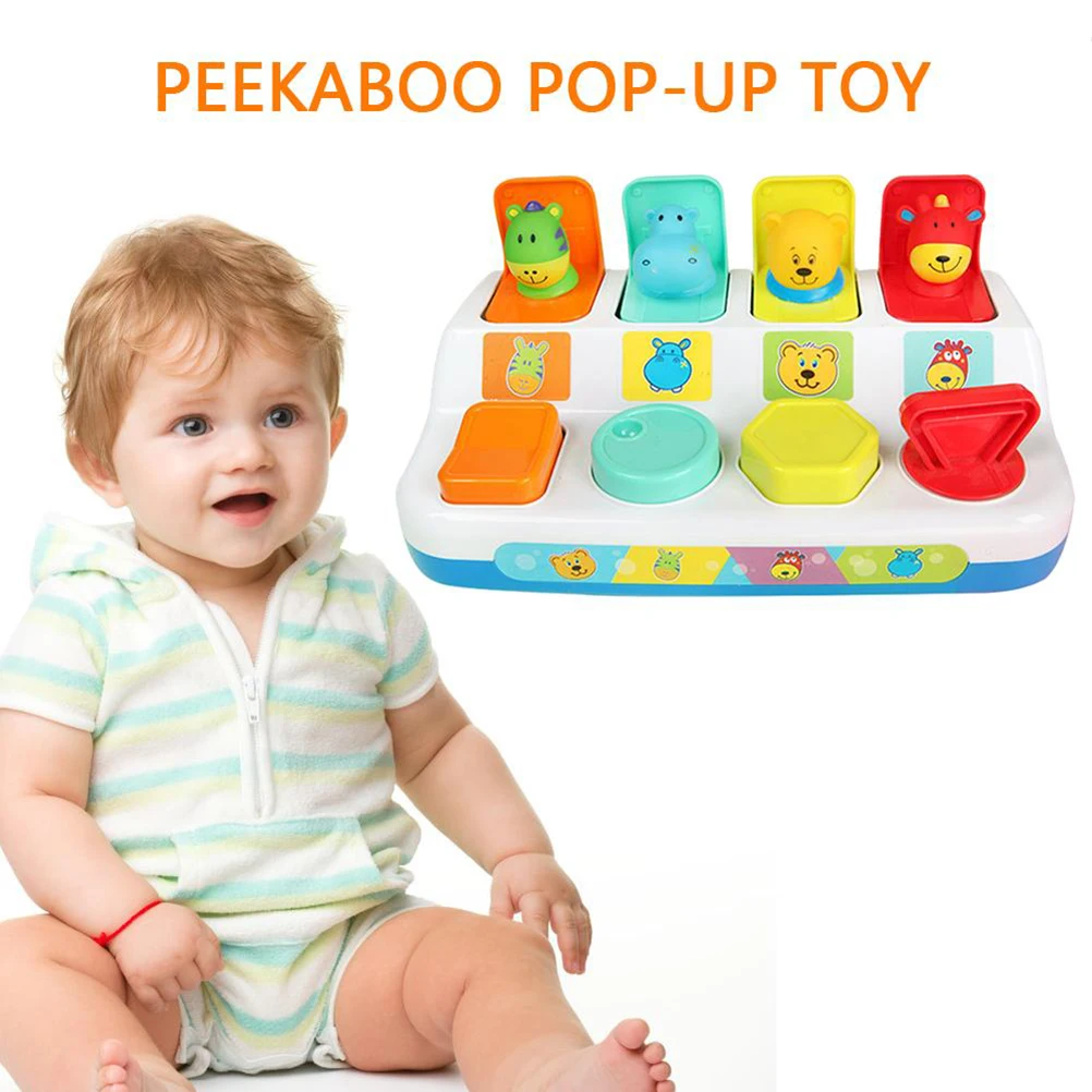 1 Интерактивная всплывающая игрушка в виде животных Peekaboo переключатель Коробка Кнопка всплывающие игрушки детские развивающие умные игрушки раннего развития
