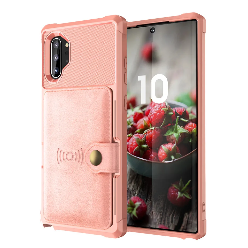 Чехол-кошелек для samsung Galaxy Note 10 Plus, многофункциональный кожаный чехол-держатель для карт, чехол для samsung Note10 Pro, гибридный Чехол-броня