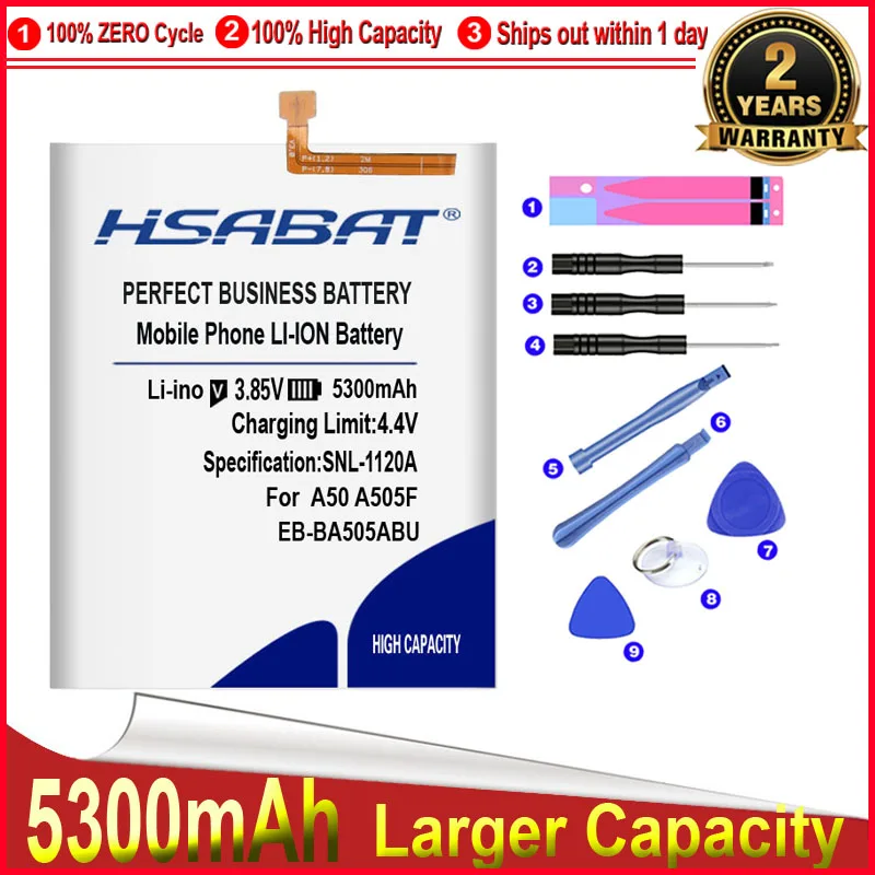 HSABAT 0 цикла 5300 мА/ч EB-BA505ABN EB-BA505ABU батарея для Samsung Galaxy A50 A505F SM-A505F Замена