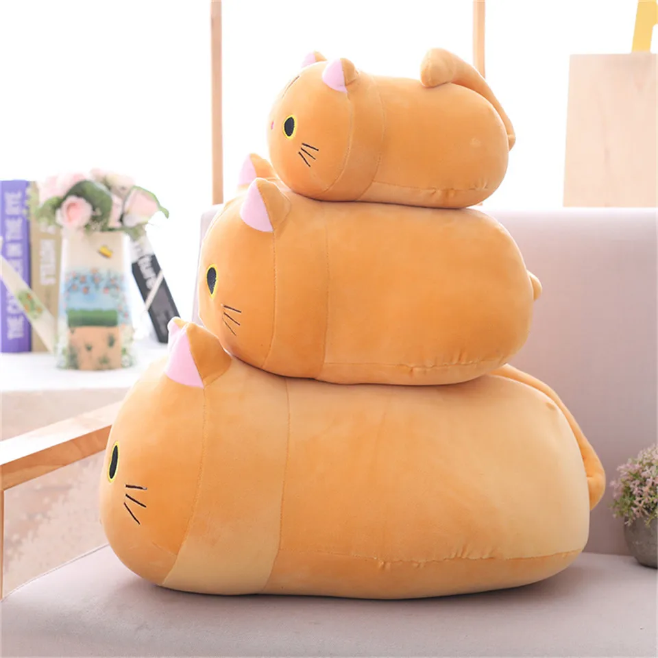 Мультяшная мягкая кошка, плюшевая игрушка, детская игрушка, мягкие животные, плюшевая подушка, хлопковая мягкая игрушка, подарок для украшения детской комнаты