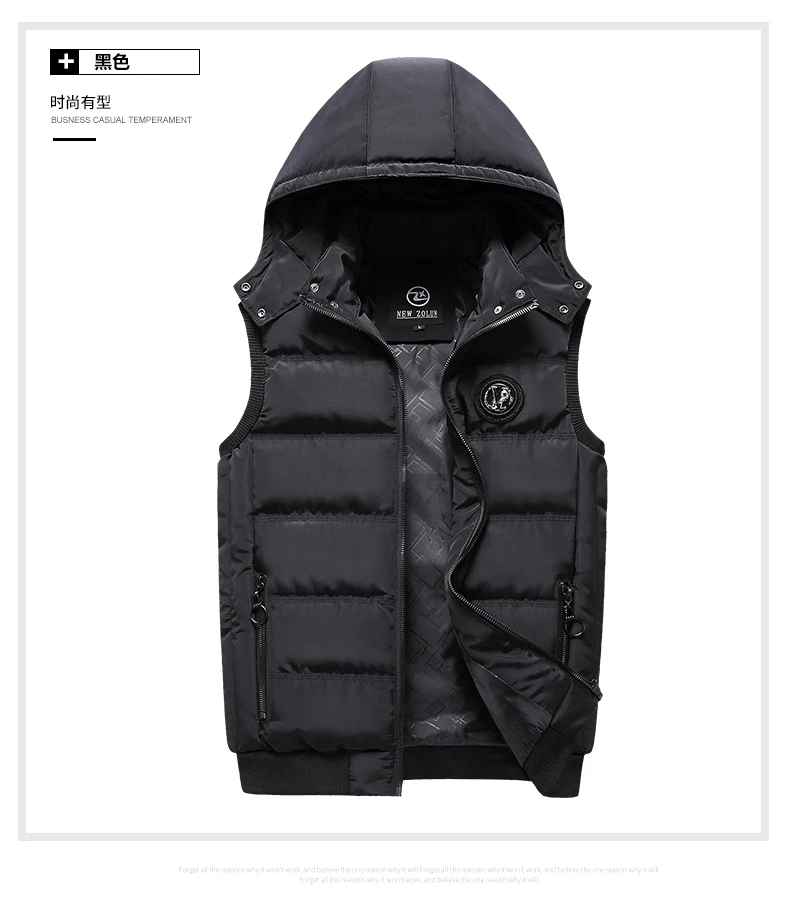 Mens Vest Jacket Slim Fit Waistcoat Thicken Men's Coats Windbreaker Male Warm Vests Spring Autumn Sleeveless Jacket for Men