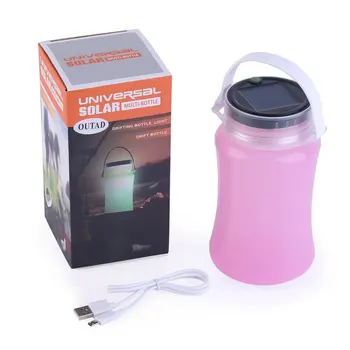 

Universal Solar Lantern LED Silicone Lantern Rechargeable With The Solar Panel Or USB Cable For Outdoor Walking new