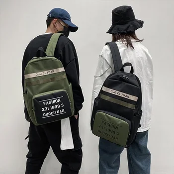 

Fashion Casual Backpacks Men and Women Bagpack Simple Daily Harajuku Cool Lettered Contrast Color School Bag Lightweight
