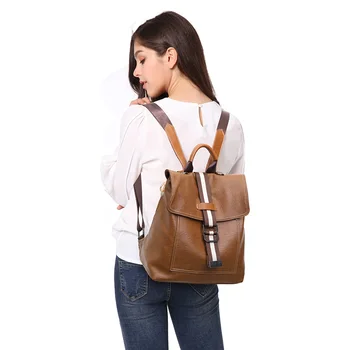 

Anti Theft Soft Leather Bagpack For Women Backpack Luxury Brand Designer Ladies Shoulder Rucksack Girls Waterproof Travel Bags