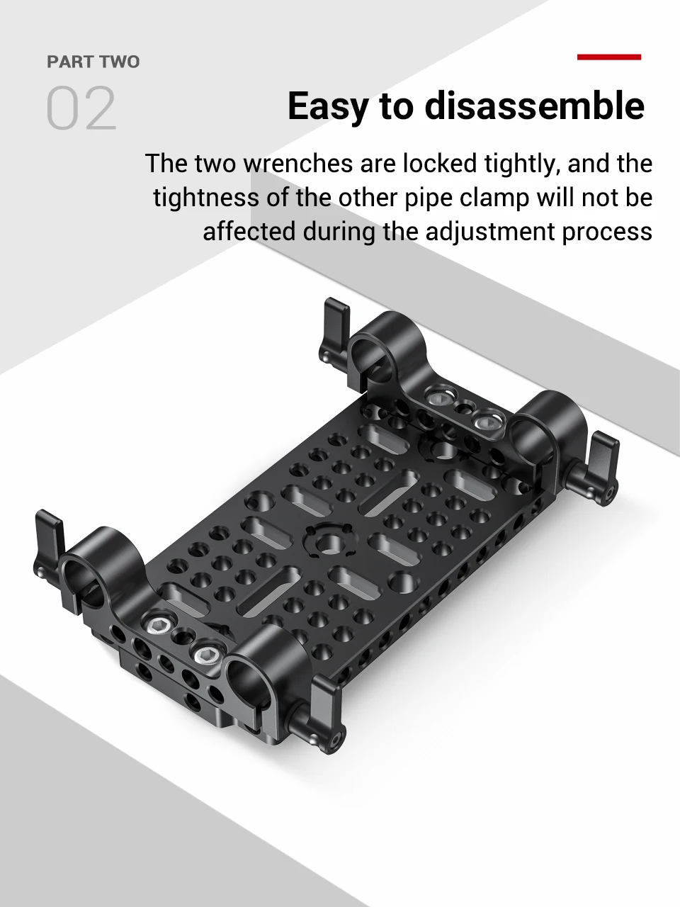 Lightweight 15mm Railblock Rod Clamp w 1/4"-20 Thread for Sony and Other 15mm DS