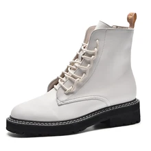 Новинка года; модные кожаные водонепроницаемые ботинки Martin на нескользящей подошве; износостойкие уличные женские повседневные ботинки для езды на мотоцикле; ботильоны на шнуровке для девушек