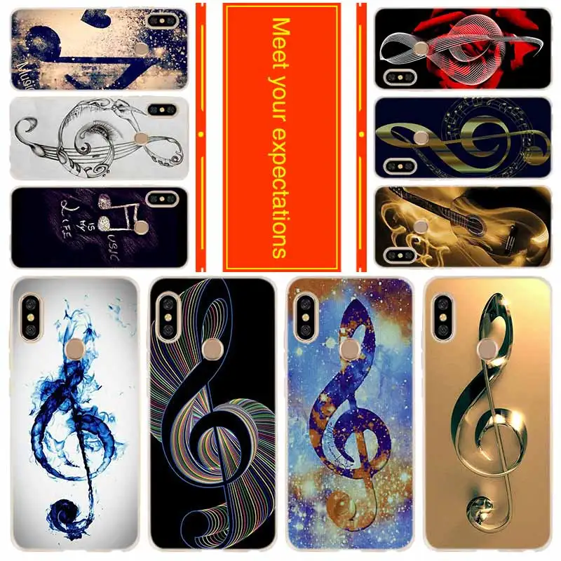 Silicone Case For Xiaomi Redmi Note 11 10 9 8 7 Pro Max 10s 9s 9T 8t 4G 5G Cover Beautiful music note | Мобильные телефоны и