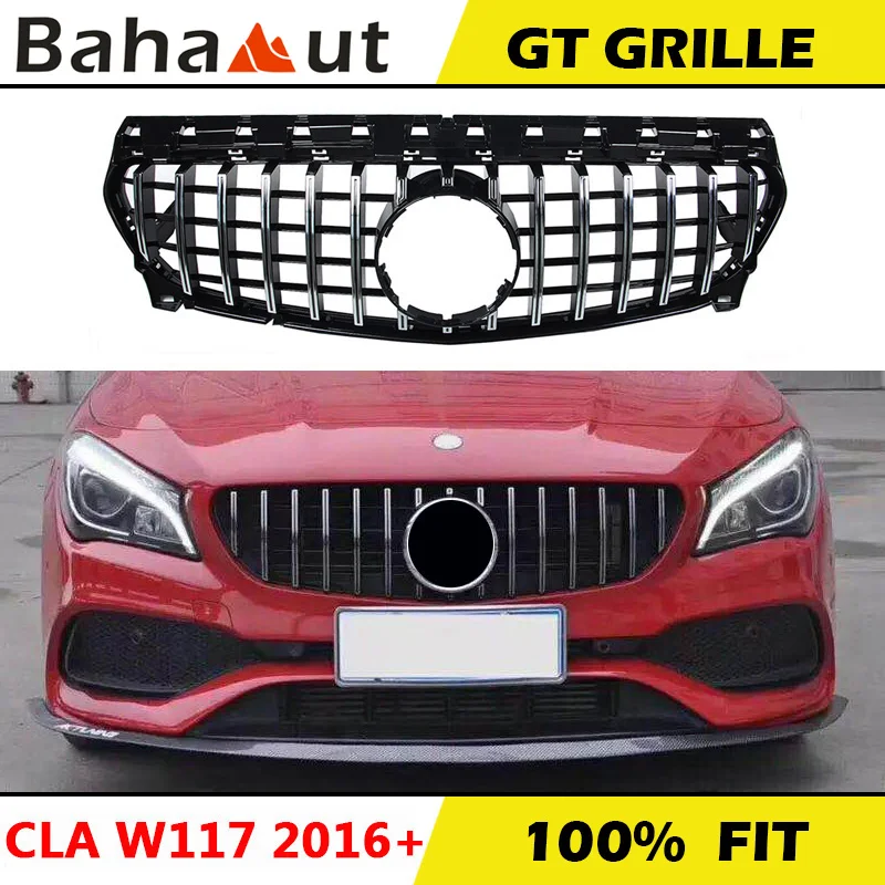 GT GTR Vertical Bars Front Grille Car Styling Refitting for Mercedes Benz CLA W117 C117 AMG CLA200 CLA220 CLA260 CLA45 2016+