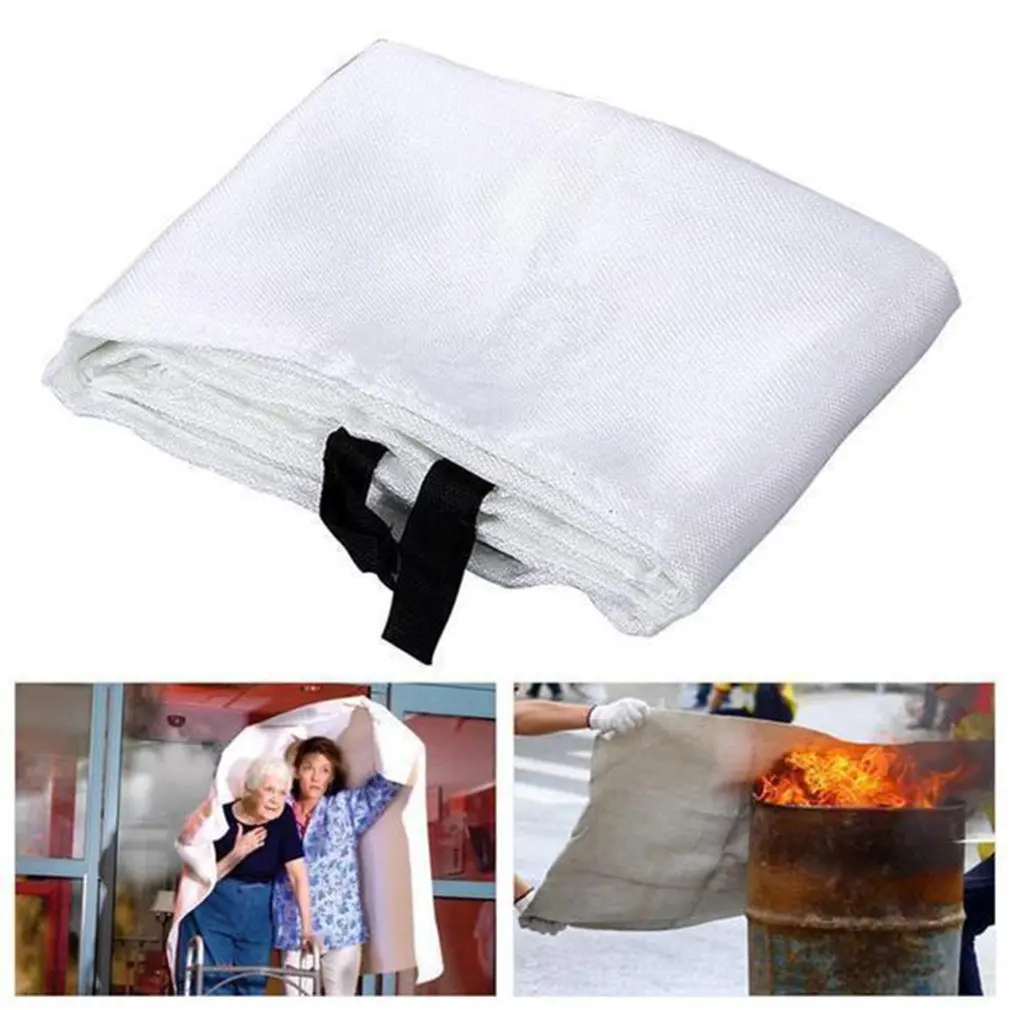 1,2 м x 1,8 м противопожарное одеяло из стекловолокна противопожарное средство аварийное спасение белый пожарный приют Защитная крышка в случае пожара, при пожаре одеяло