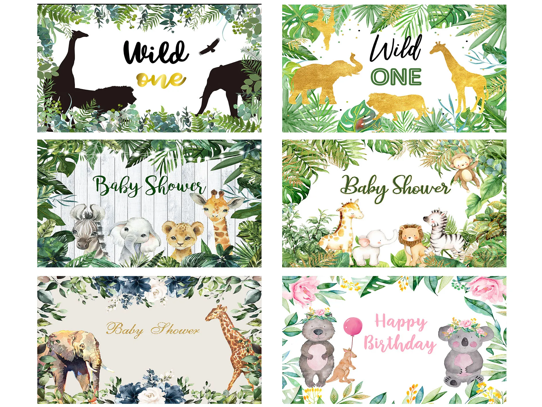 

Safari Wild One Custom Portrait Birthday Party Decoration Photographic Backgrounds Photography Backdrops For Photo Studio
