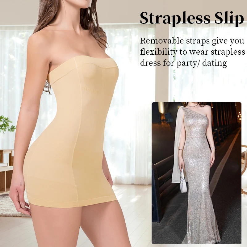 Under Dress Strapless Bodysuit Shapewear Slip Tummy Control Full Body  Shapewear - China Full Slips and Shapewear price