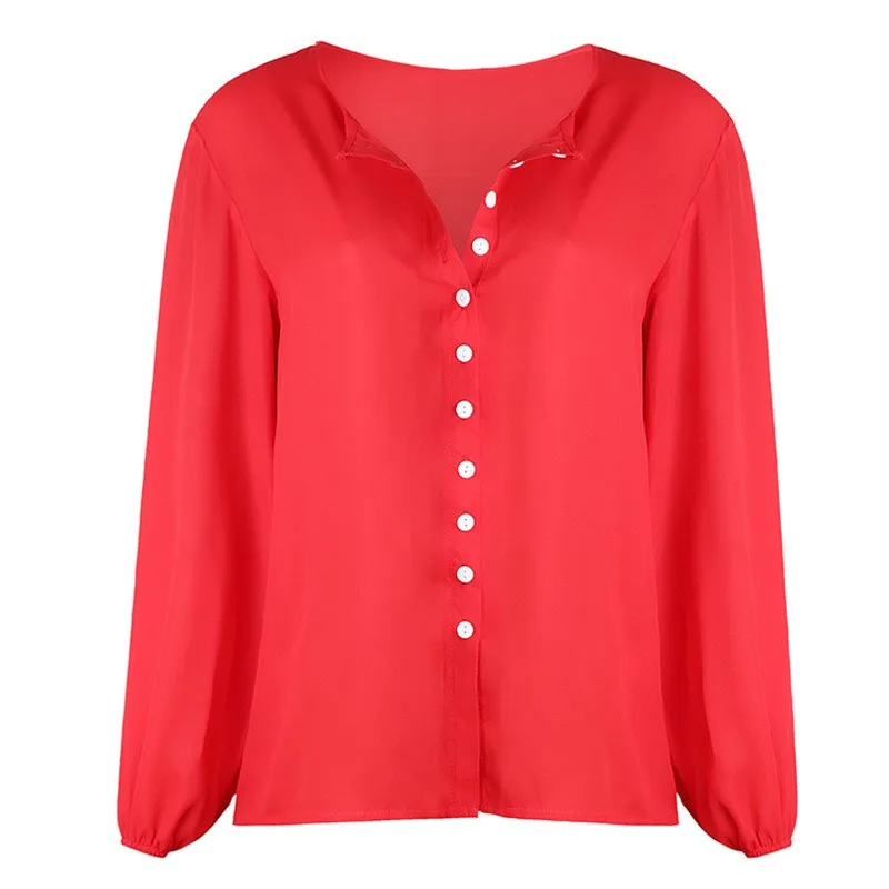 Простая женская блуза с v-образным вырезом и рукавом 3/4, праздничные однобортные рубашки на пуговицах, женские свободные повседневные Модные топы на осень