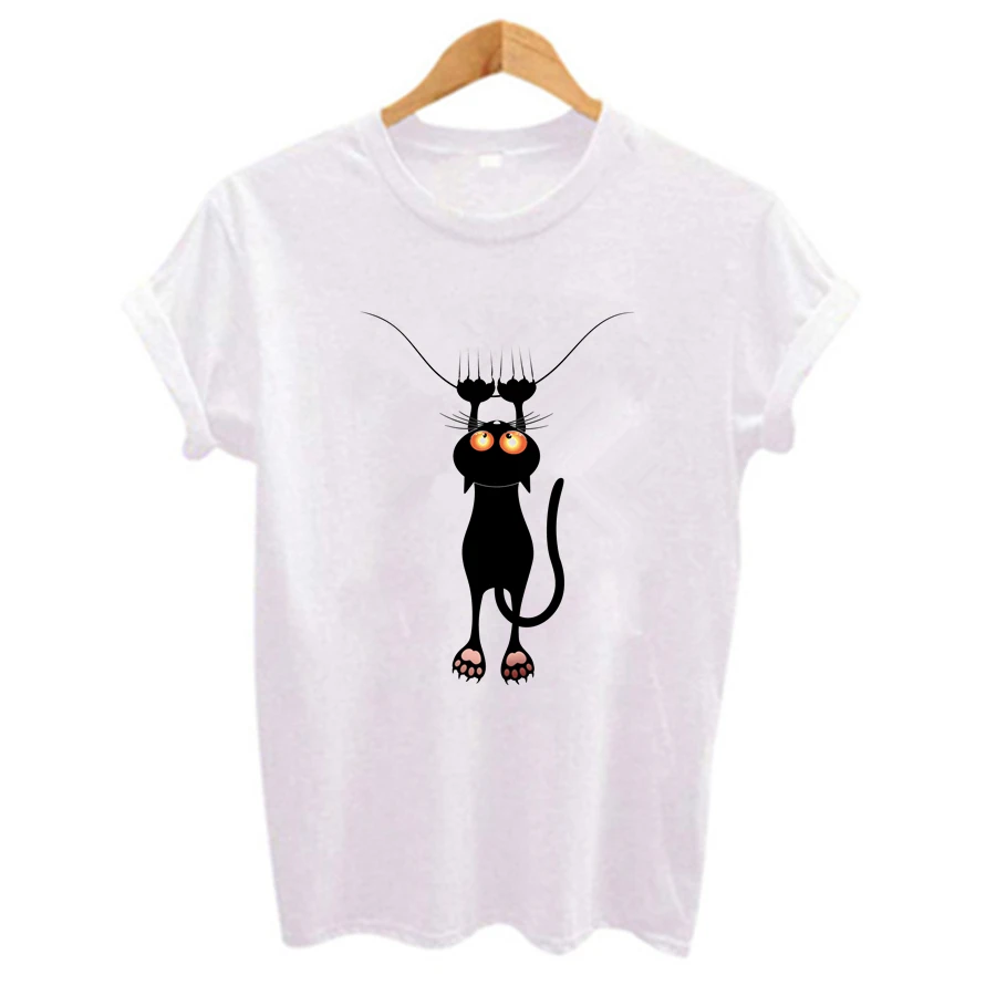 2017 Fashion kawaii T shirt Women Summer Tops Casual Cotton 3D Cat Print and Short Sleeve O-neck Vogue tshirt