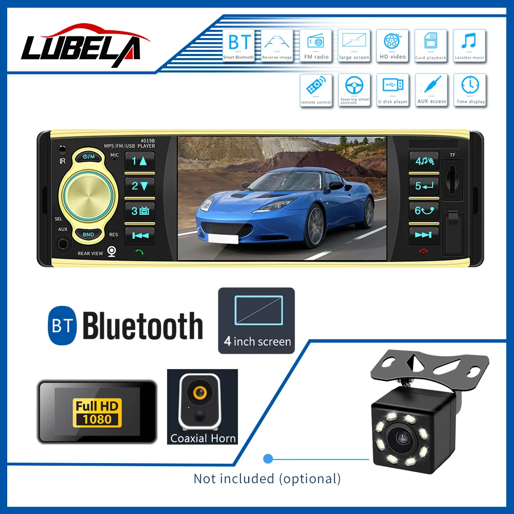 Автомагнитола 1din 4029 FM автомобильная аудиосистема стерео Bluetooth Aux вход приемник SD