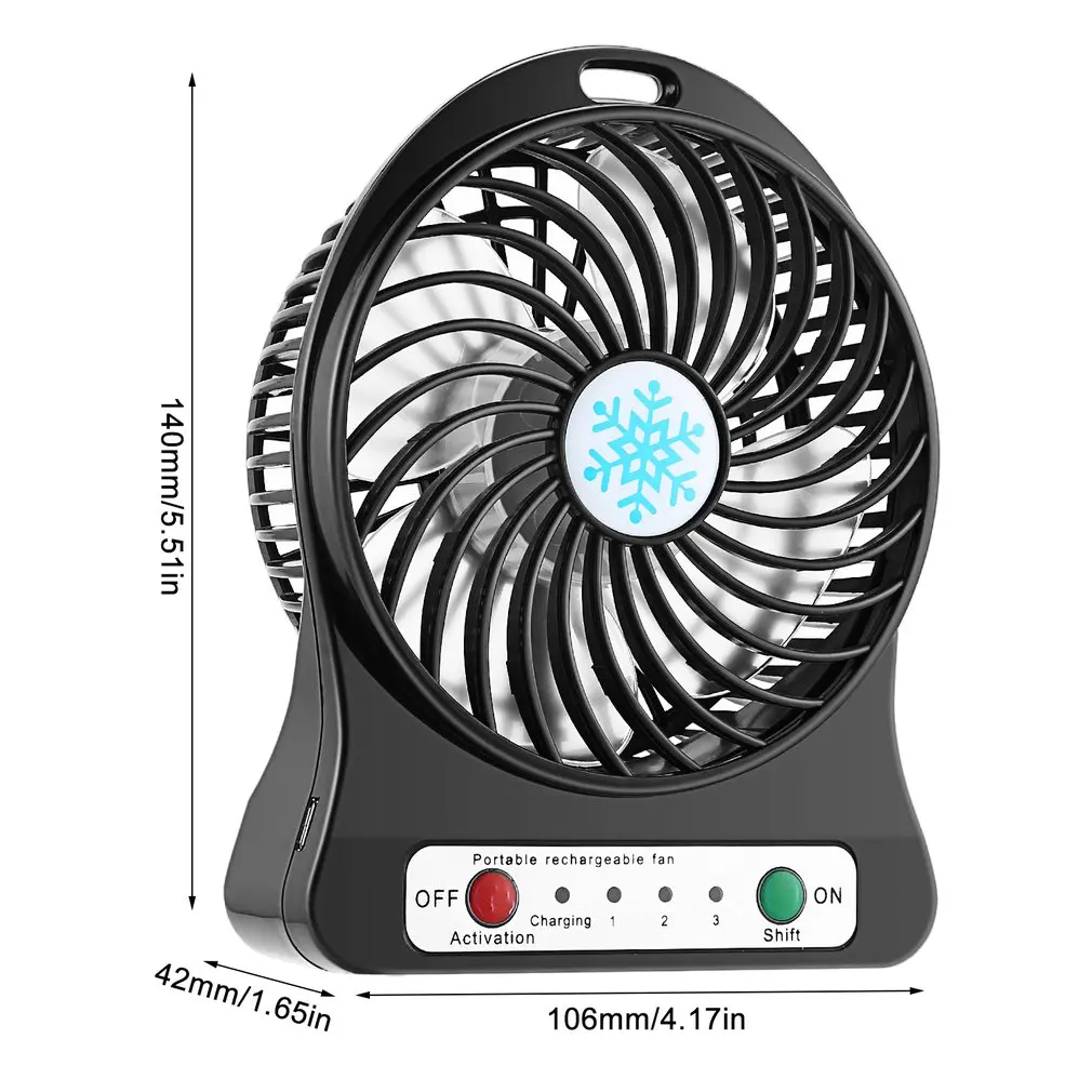 Portable Mini LED Fan Air Cooler Battery Operated USB Charging Desktop 3 Mode Speed Regulation Lighting Function | Компьютеры и офис