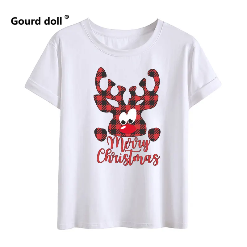 thumbnail image 1 of Ropa a juego para la familia con renos navideños, camiseta para madre, padre, hija, hijo, niño y bebé, regalo familiar de Navidad, manga corta roja, 1 of 5