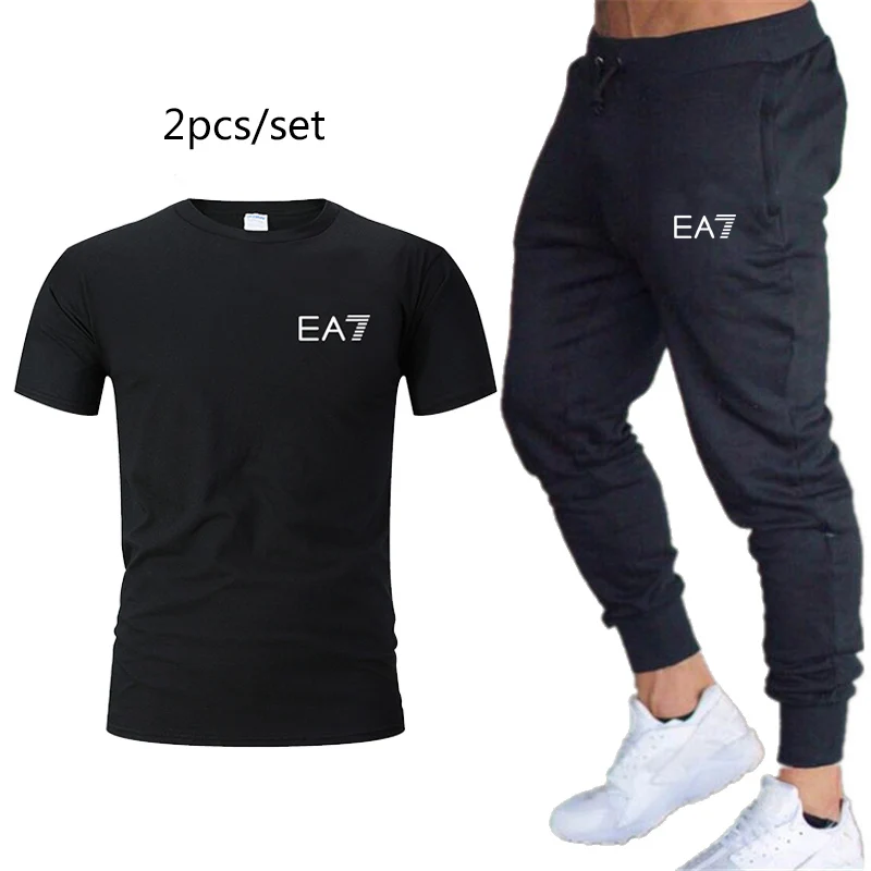 

Men Sportswear Spring Windproof Gym Sport Suit 2019 Breathable Fabric Tracksuit Jogger Jogging Jacket + trousers