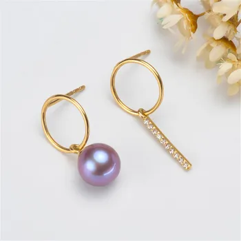

G18K Gold Earring Hooks with Eyepin Bead Caps, Yellow Karat Gold Solid 18ct oro French Earwire Dangle Pearl Earrings