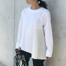 Spring Long Sleeve Women Blouse 2020 Korean Office Ladies Fashion Chic Pleated Girl's Plain White Shirt Causal Female Tops Spring Long Sleeve Women Blouse 2020 Korean Office Ladies Fashion Chic Pleated Girl's Plain White Shirt Causal Female Tops