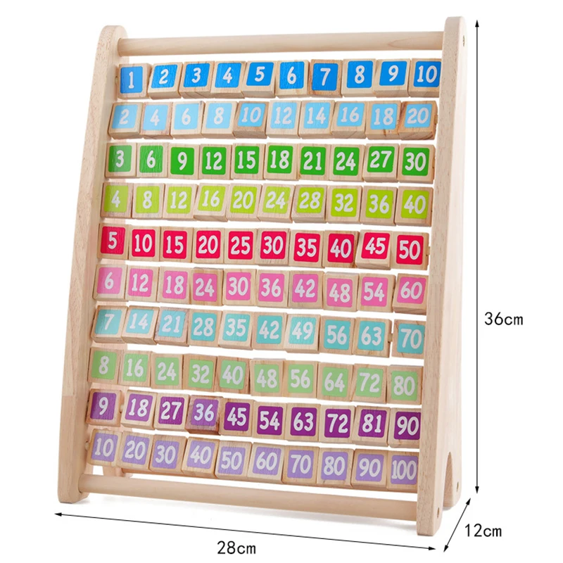 Детские игрушки Монтессори, деревянные игрушки, таблица размножения, Детские Ранние развивающие игрушки, арифметические Обучающие приспособления, математические игрушки для детей - Цвет: Белый