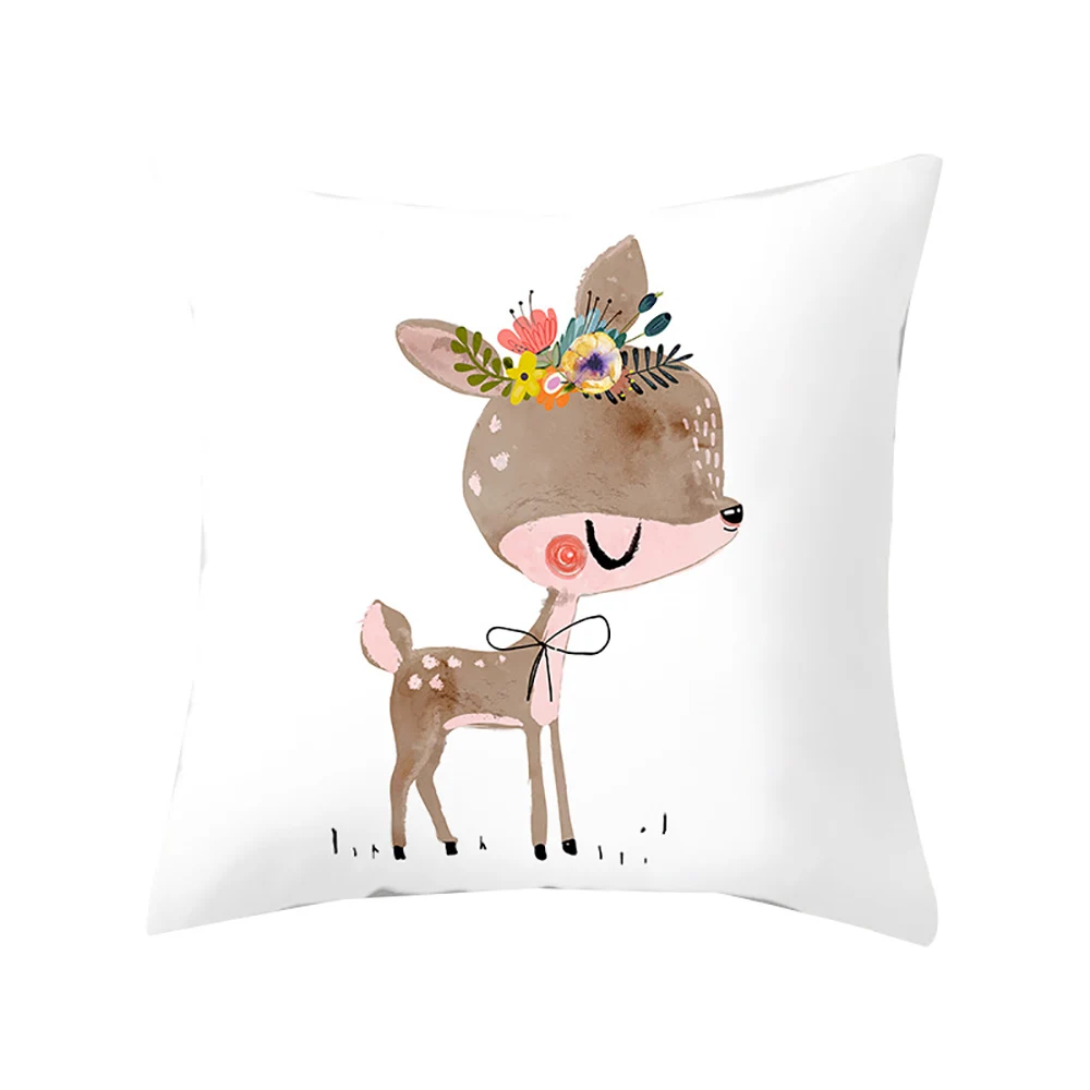 Чехол для подушки с рисунком животных из мультфильма личи 45x45 см, полиэстеровый чехол для подушки с пандой из персиковой кожи для спальни, дома, офиса, диванная подушка - Color: 9