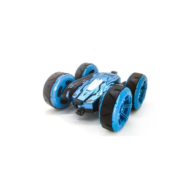 2,4G RC автомобиль двухсторонний Stun автомобиль 360 градусов вращающиеся огни беговые подвижная автомобильная игрушки-модели Подарочные для детей - Цвет: blue