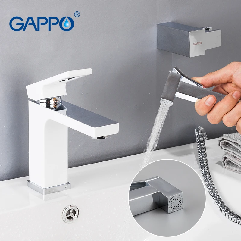GAPPO basin faucets deck mounted water mixer brass bathroom sink faucet white chrome faucet water taps basin mixer tap torneira