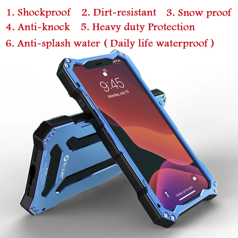 Металлический Алюминиевый Чехол gunплотины для iPhone 11/Pro/Max Водонепроницаемость в повседневных условиях 360 полная защита жесткий чехол