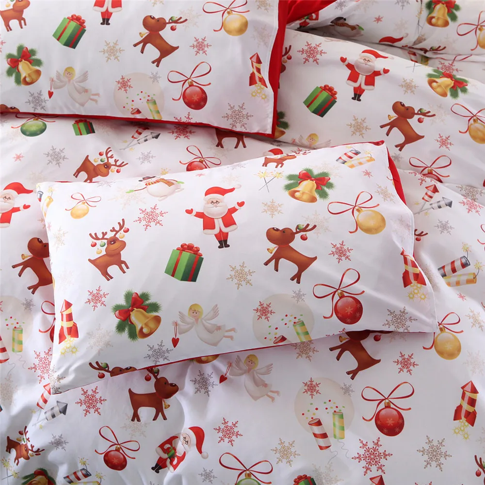 3 шт. Рождество Санта постельное бельё Санта комплекты удобные пододеяльник Наволочки близнец полный queen King Размеры домашний текстиль для детей