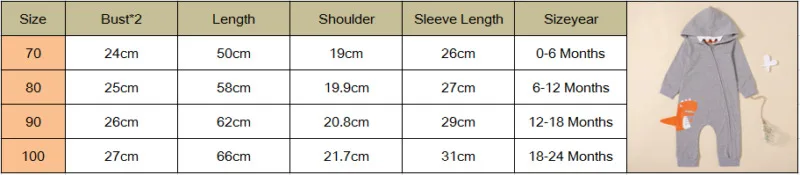 Baby Rompers Autumn Long Sleeve Newborn Baby Boy Girl Dinosaur Costume Romper Playsuit Baby Clothes Hooded Cute Clothing