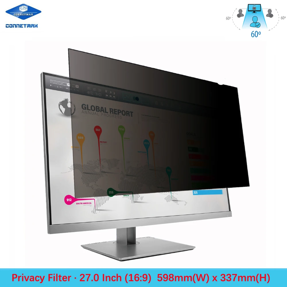 27" inch (Diagonally Measured) Anti Glare Privacy Filter for Widescreen